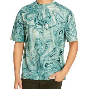 Scotch & Soda | Marble Print T-Shirt | Green Swirl Pattern | Size L